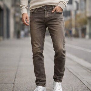 Diesel Industry gray Sleenker Slim Fit Jeans Mens 32x27.5 Button Fly Denim